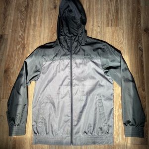 Zine Black & Gray Wind Breaker Zip-Up Hoodie